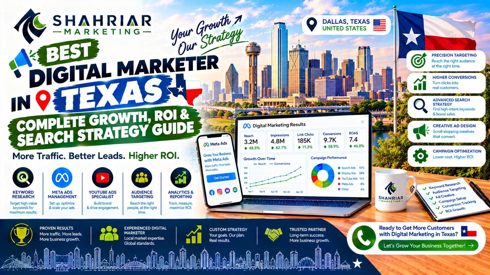 Best Digital Marketer in Texas: Complete Growth, ROI & Search Strategy Guide - Sakhawat Hossain Shahriar Marketing