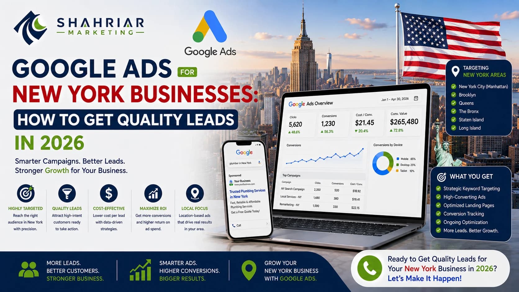 Google Ads for New York Businesses: How to Get Quality Leads in 2026 - Sakhawat Hossain Shahriar Marketing