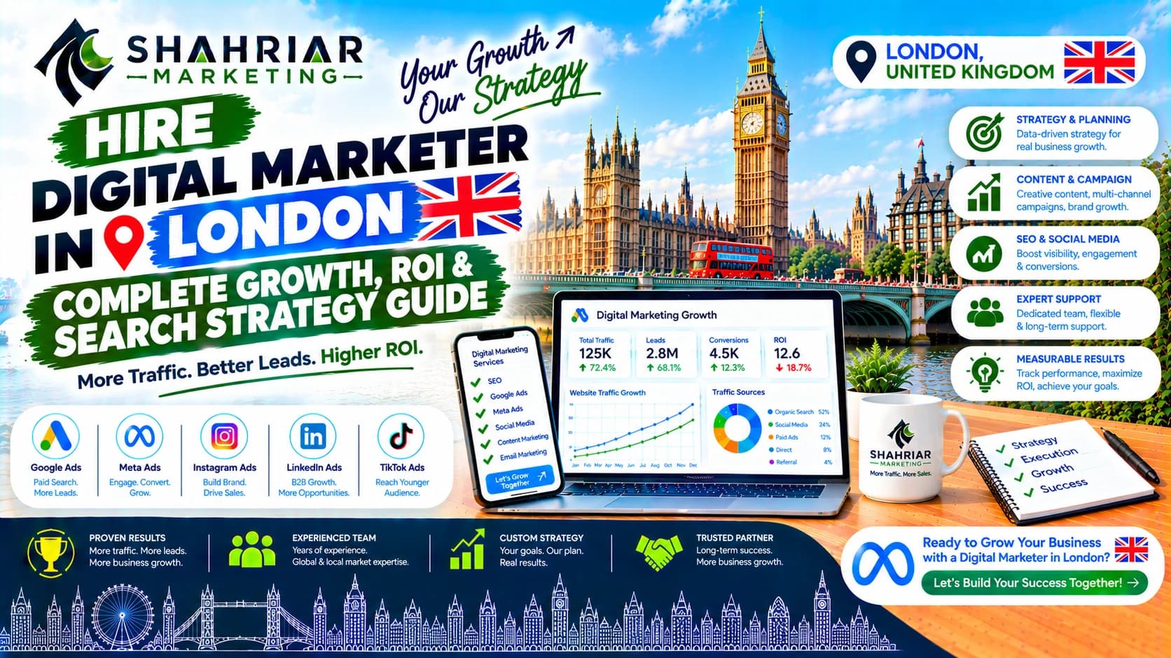 Hire Digital Marketer in London: Complete Growth, ROI & Search Strategy Guide - Sakhawat Hossain Shahriar Marketing