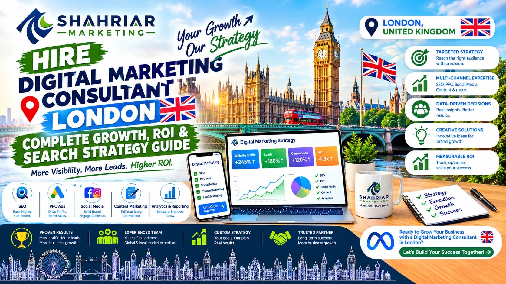 Hire Digital Marketing Consultant London: Complete Growth, ROI & Search Strategy Guide - Sakhawat Hossain Shahriar Marketing